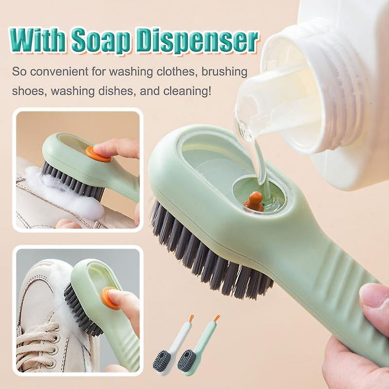 Cleaning brush with soap dispenser